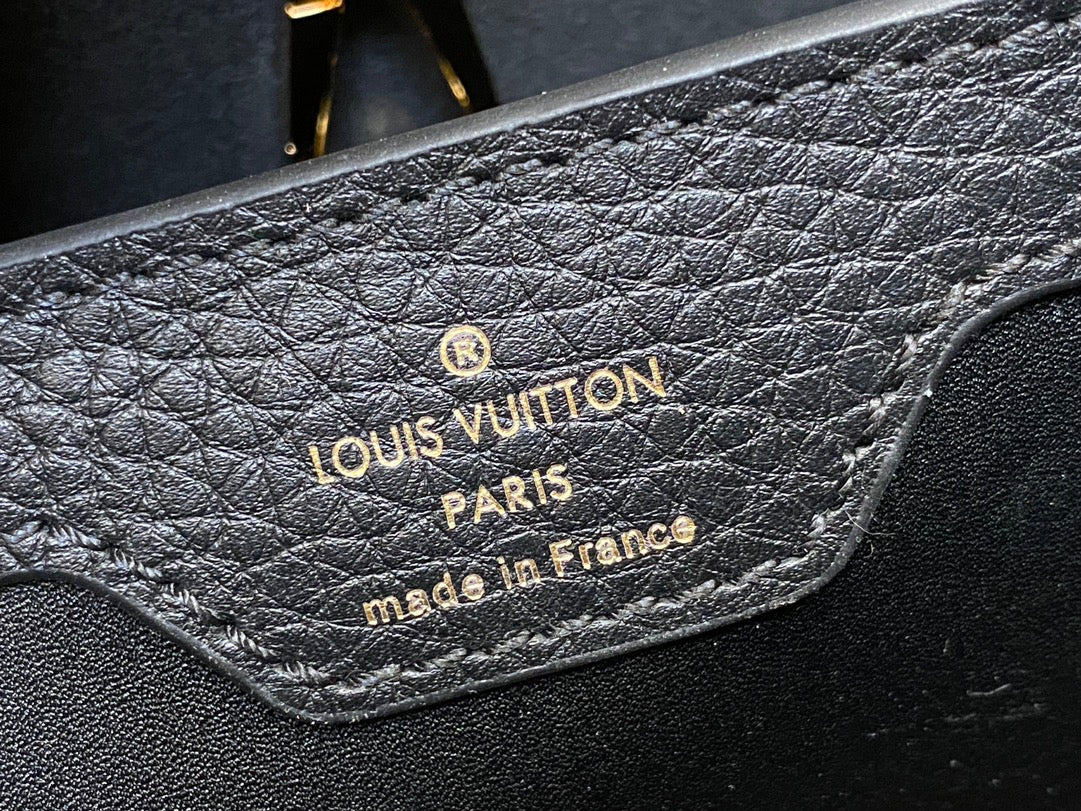 LOUIS VUITTON CAPUCINES BB 27 BLACK TAURILLON GOLD HARDWARE