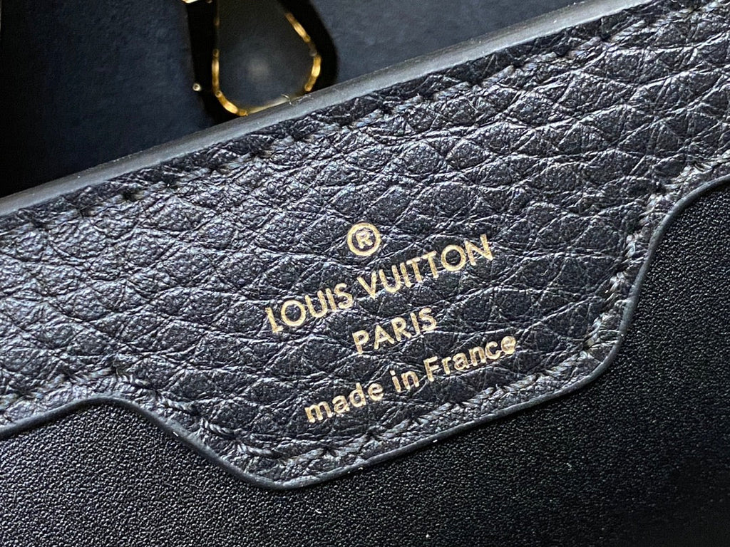 LOUIS VUITTON CAPUCINES MM 31 BLACK TAURILLON GOLD HARDWARE