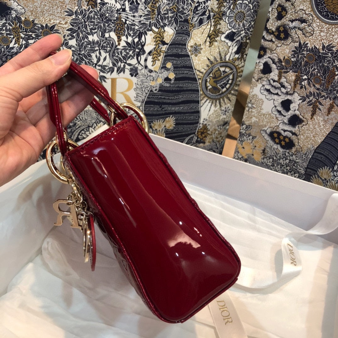 DIOR MINI LADY 17 MY ABC RED CALFSKIN
