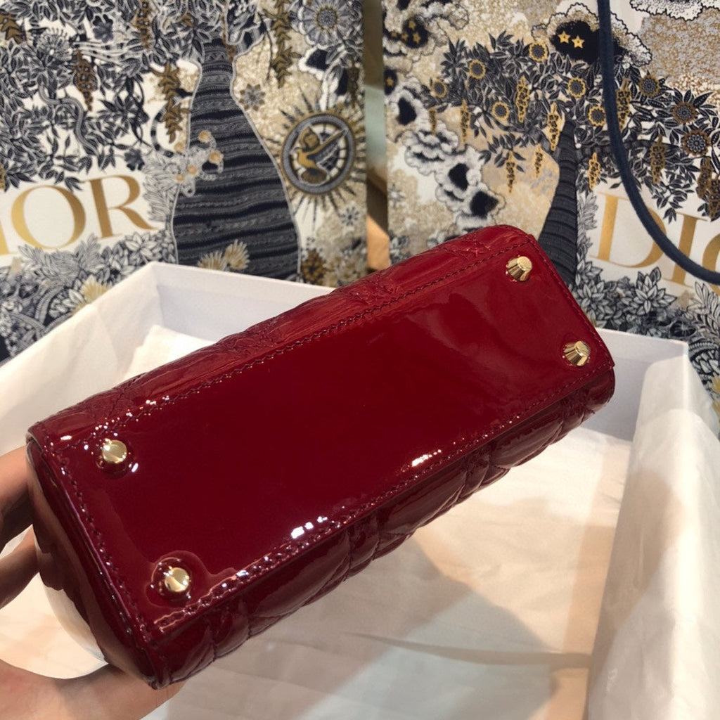 DIOR MINI LADY 17 MY ABC RED CALFSKIN