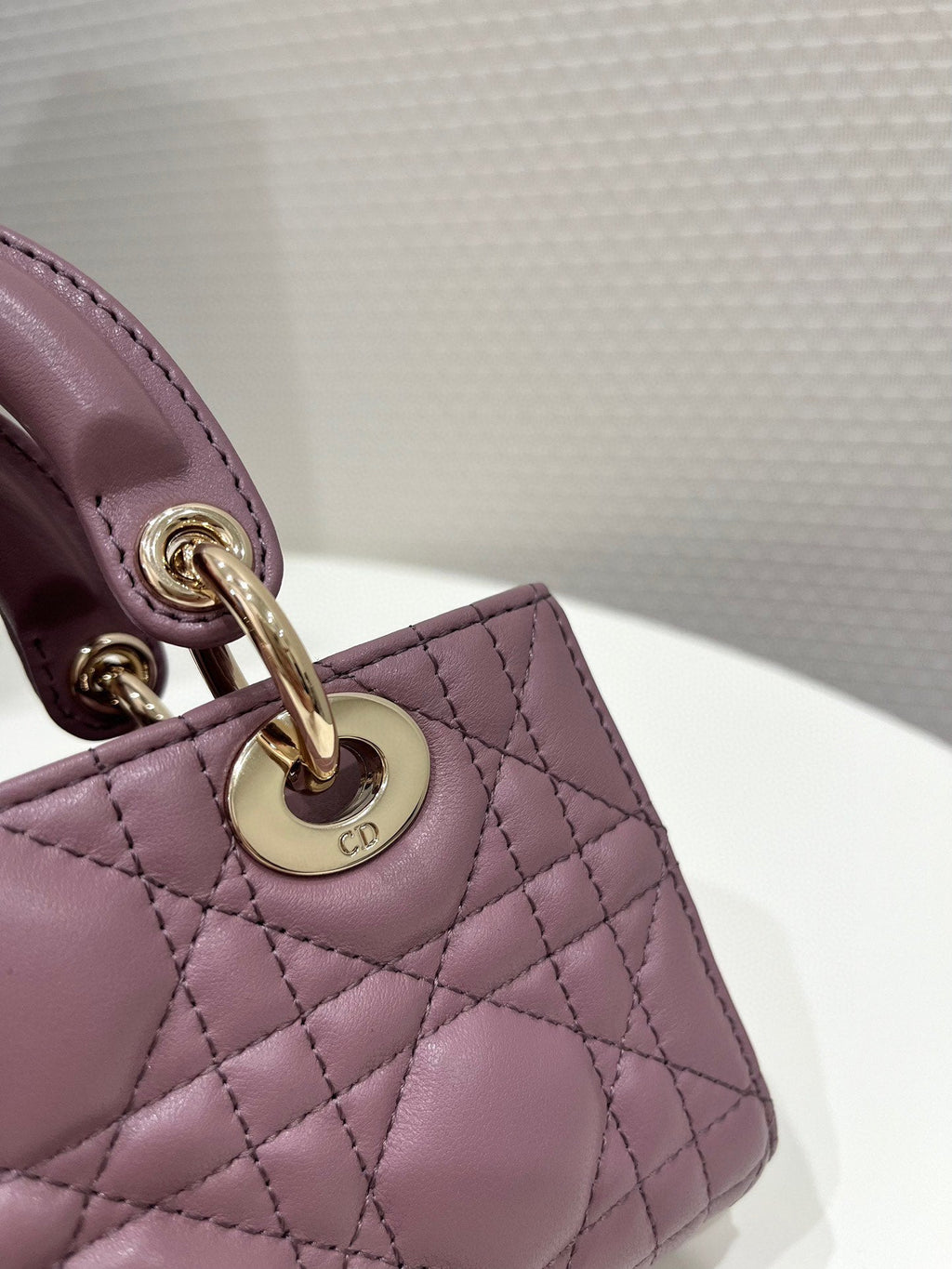 DIOR LADY D-JOY 16 MICRO PURPLE LAMBSKIN
