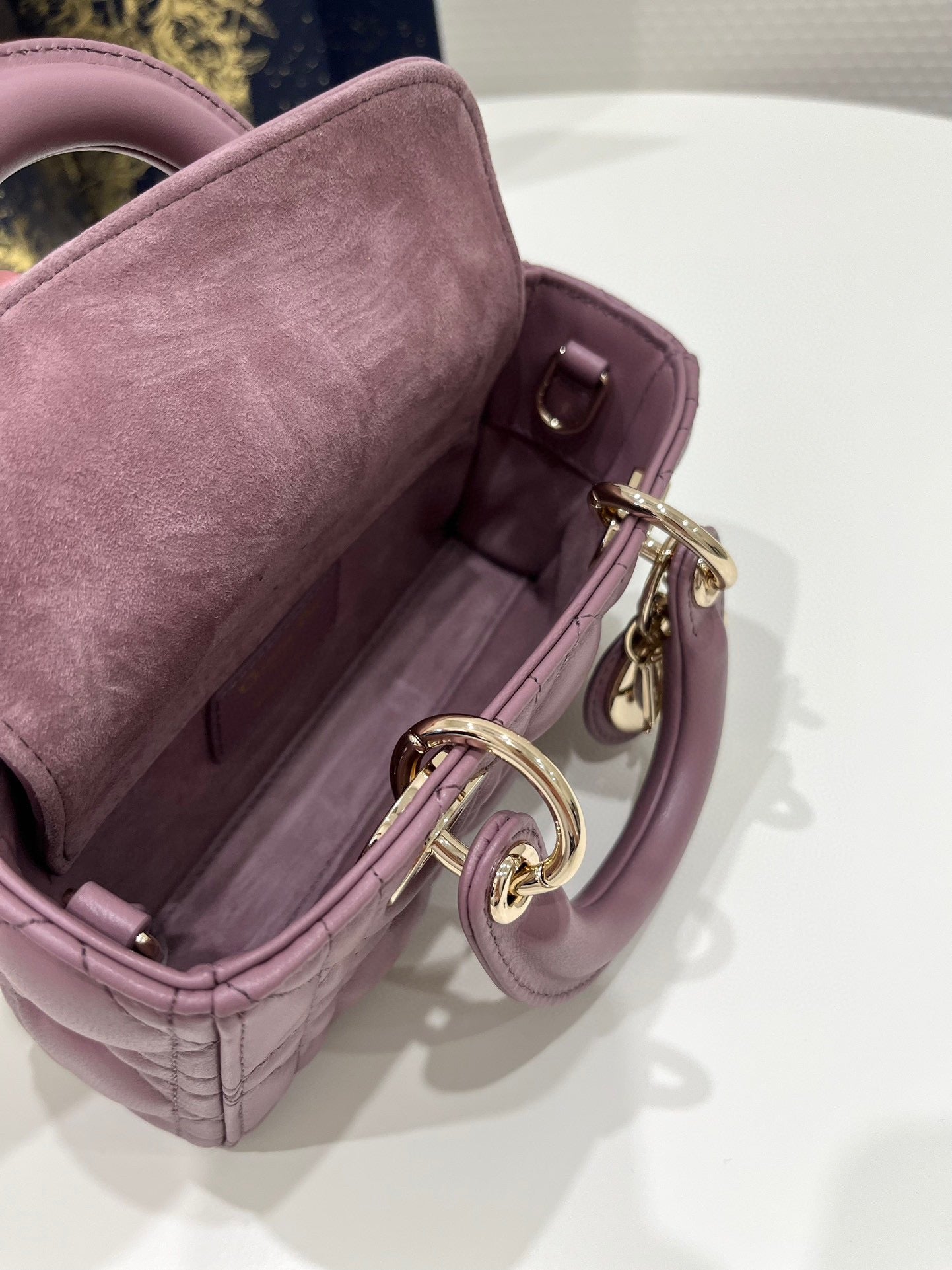 DIOR LADY D-JOY 16 MICRO PURPLE LAMBSKIN