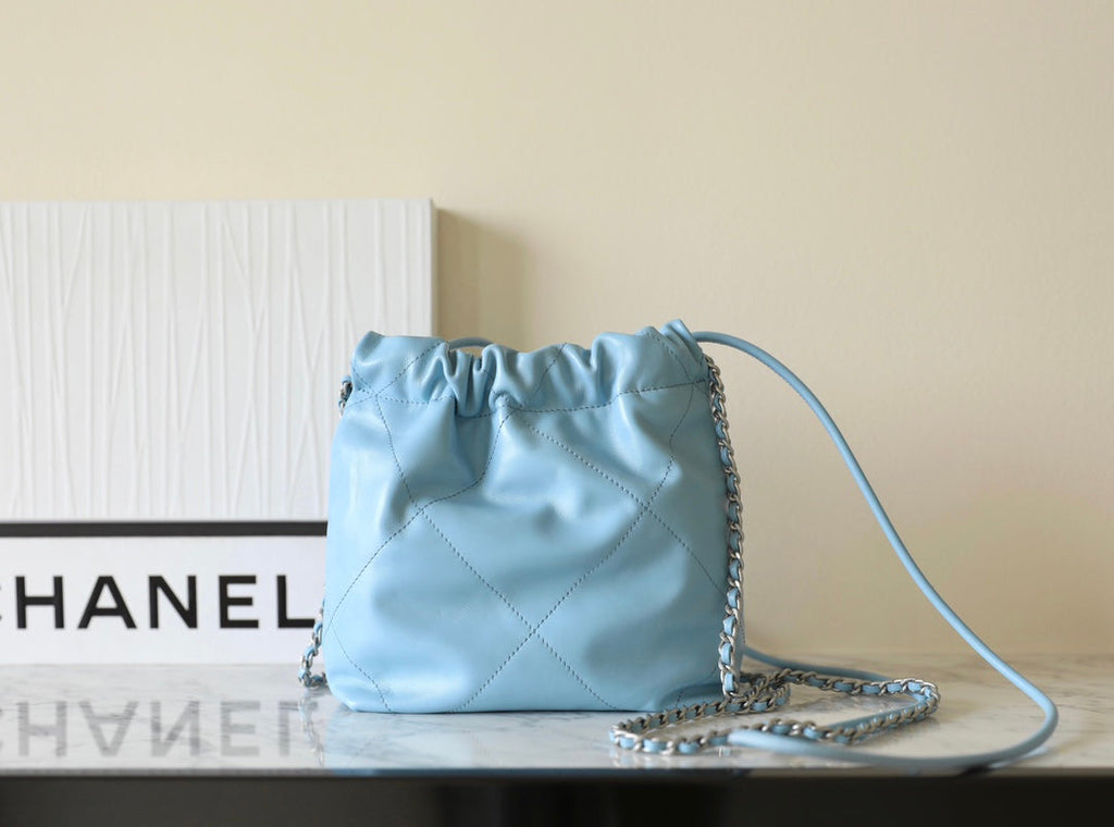 CHANEL 22 ANTIBA HOBO BAG CLOUD BLUE 20CM