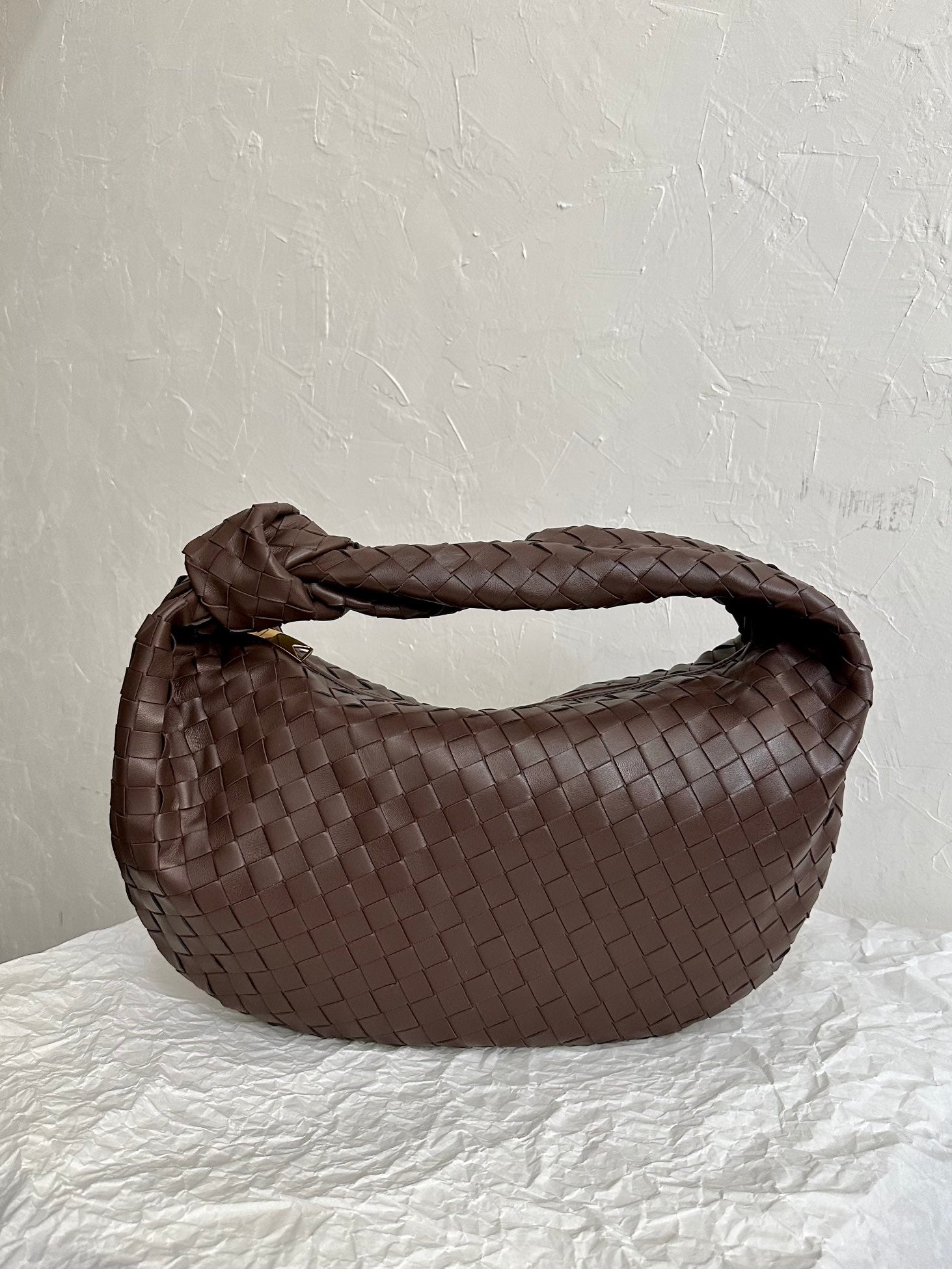 BOTTEGA VENETA SMALL JODIE 48CM CHOCOLATE SUEDE LEATHER