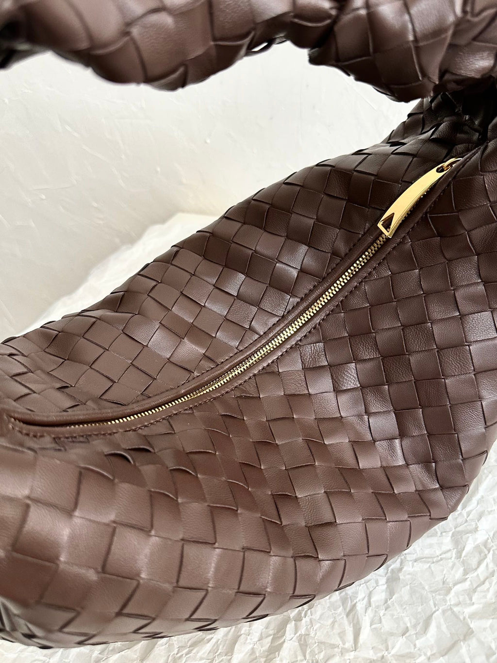 BOTTEGA VENETA SMALL JODIE 48CM CHOCOLATE SUEDE LEATHER