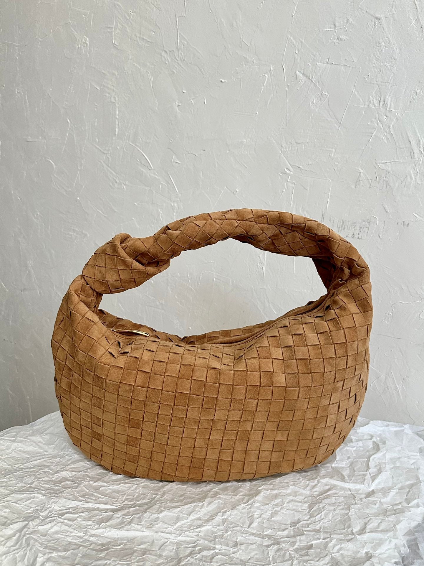 BOTTEGA VENETA SMALL JODIE 48CM BROWN SUEDE LEATHER