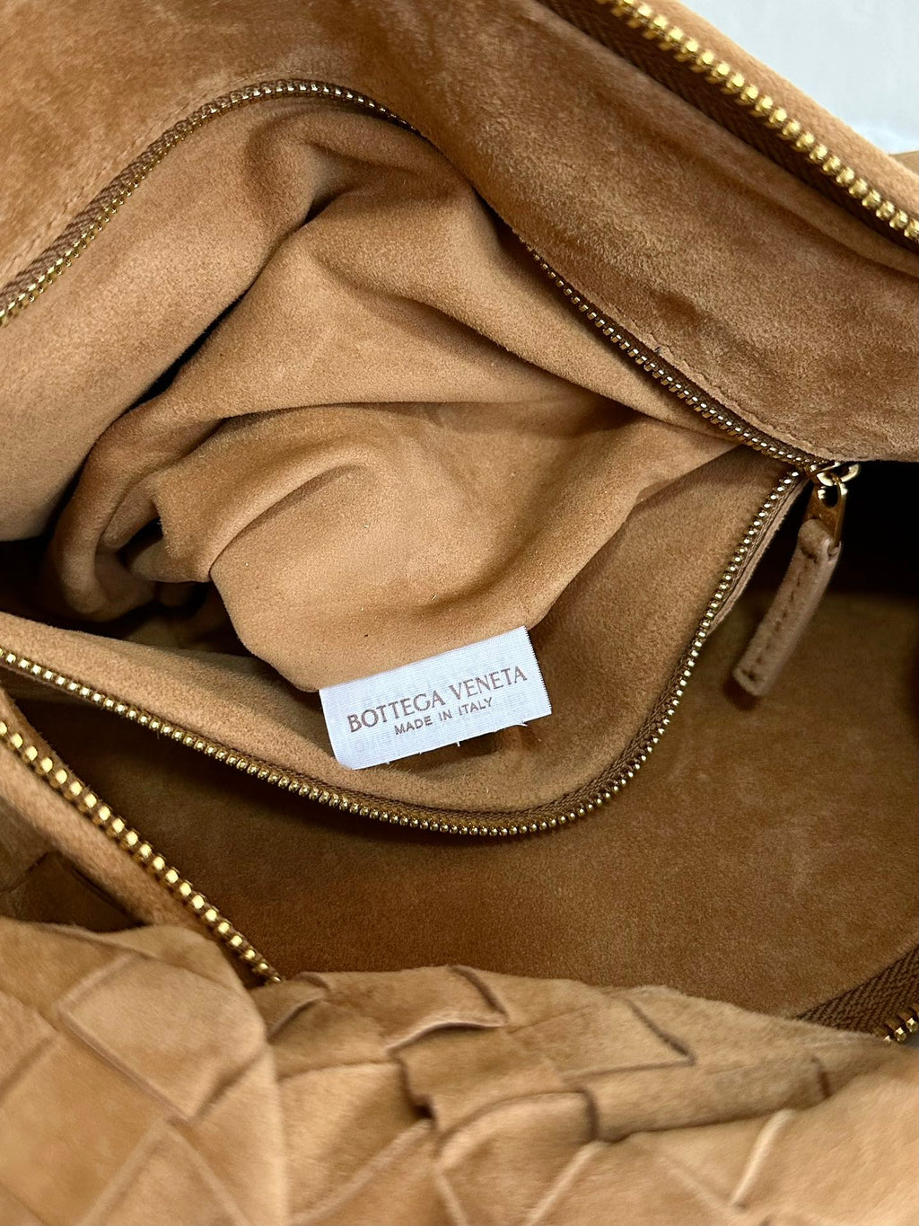 BOTTEGA VENETA SMALL JODIE 48CM BROWN SUEDE LEATHER