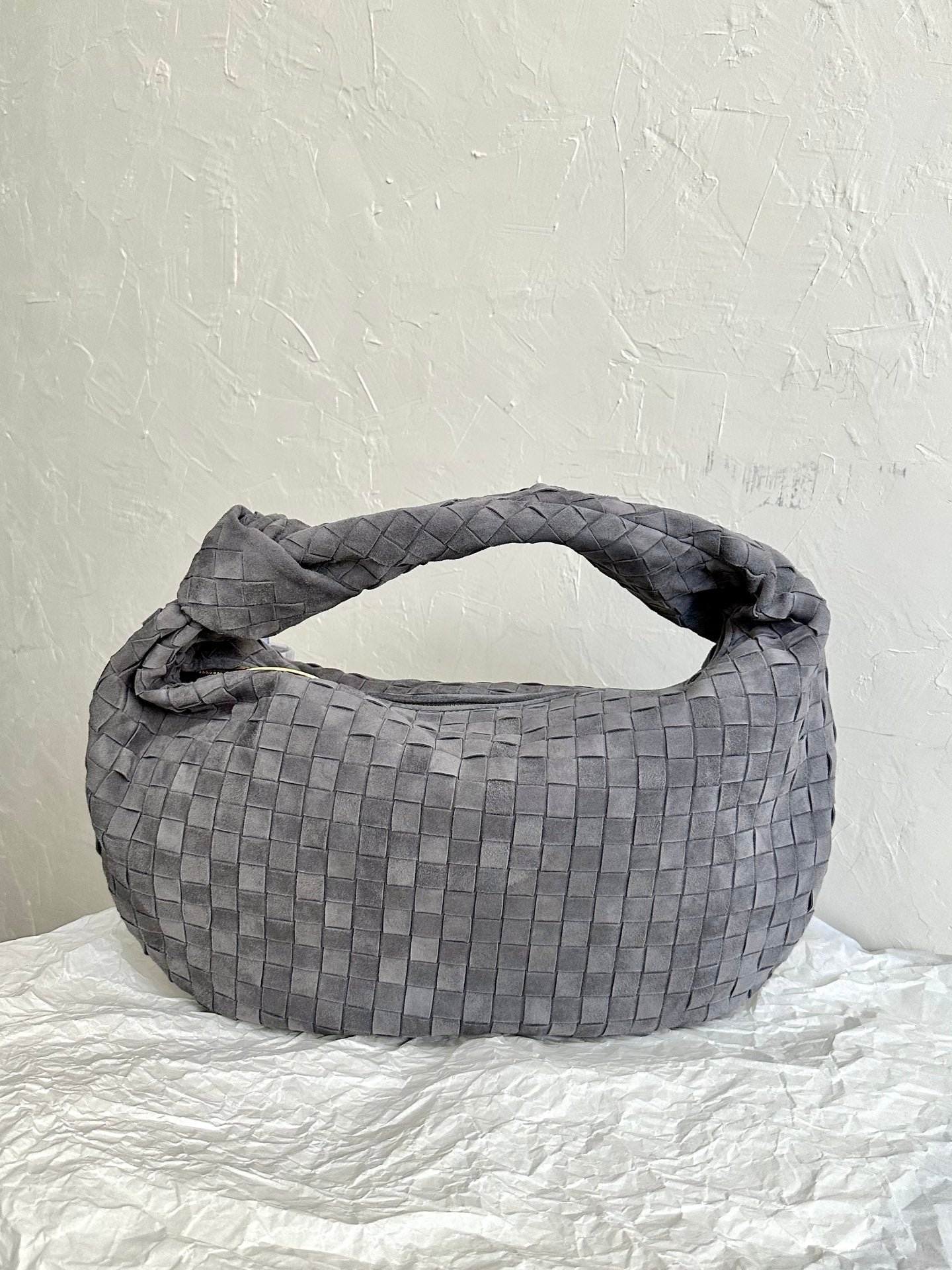 BOTTEGA VENETA SMALL JODIE 48CM GREY SUEDE LEATHER