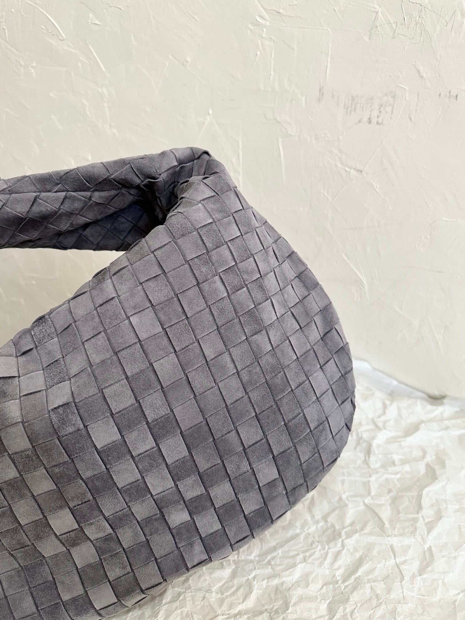 BOTTEGA VENETA SMALL JODIE 48CM GREY SUEDE LEATHER