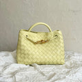 BOTTEGA VENETA SMALL ANDIAMO 25CM LIGHT YELLOW LAMBSKIN