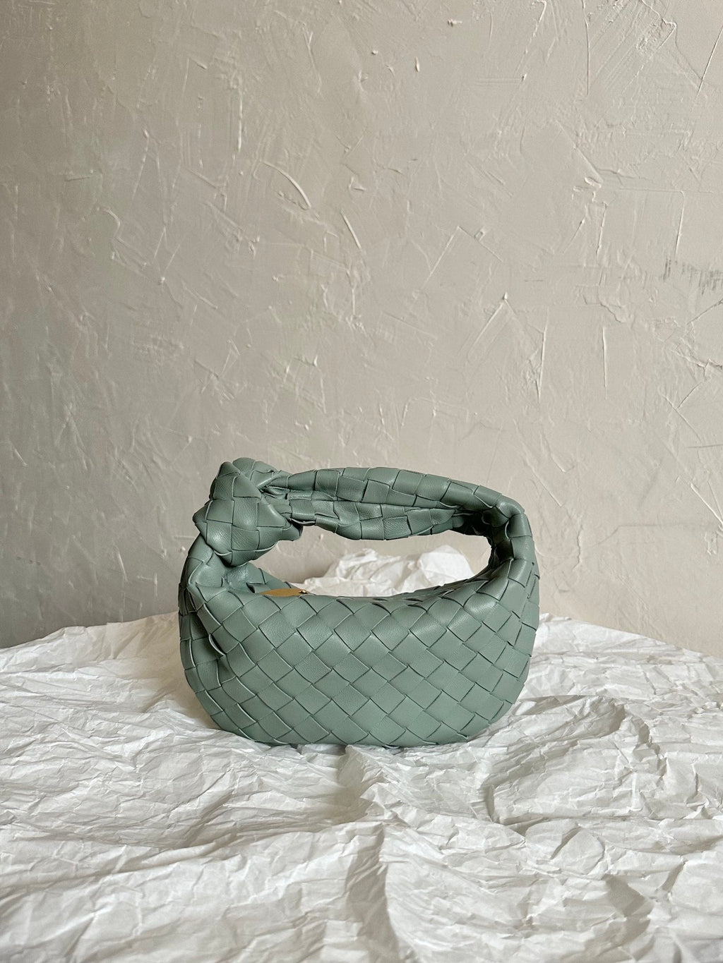 BOTTEGA VENETA MINI JODIE 28CM GREY LAMBSKIN LEATHER