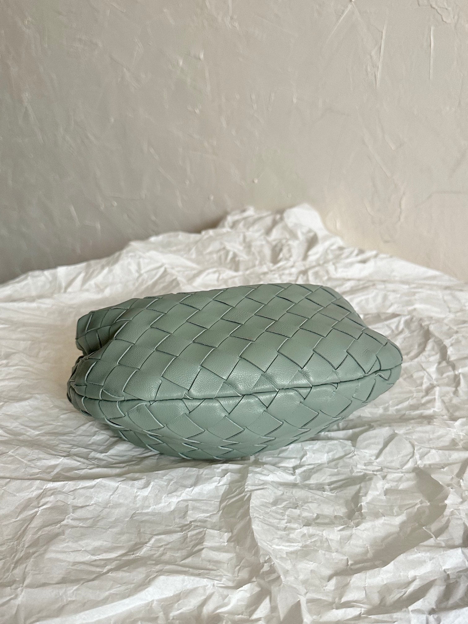 BOTTEGA VENETA MINI JODIE 28CM GREY LAMBSKIN LEATHER