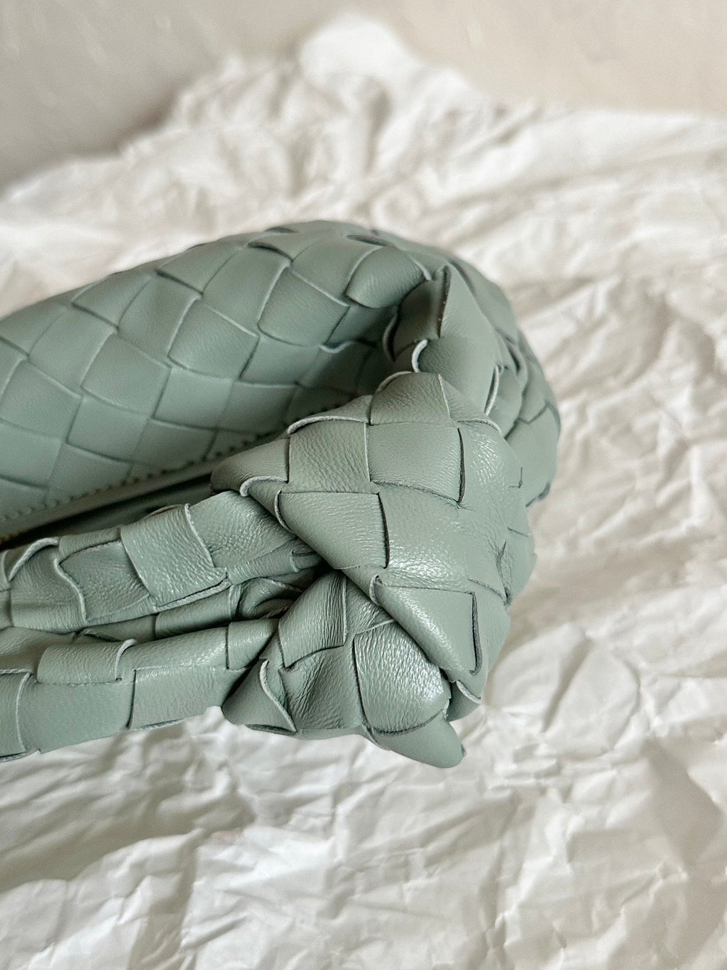 BOTTEGA VENETA MINI JODIE 28CM GREY LAMBSKIN LEATHER