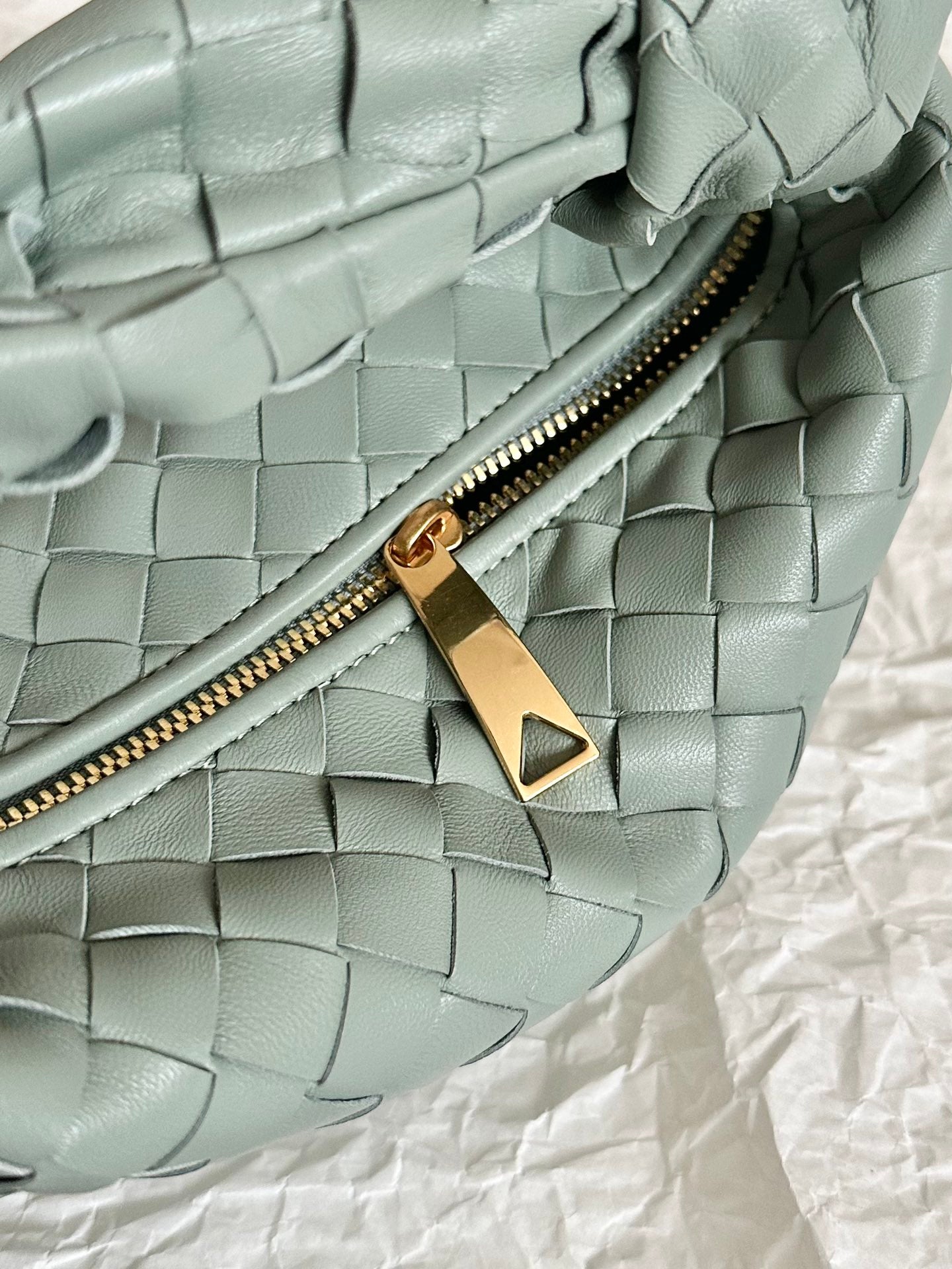 BOTTEGA VENETA MINI JODIE 28CM GREY LAMBSKIN LEATHER