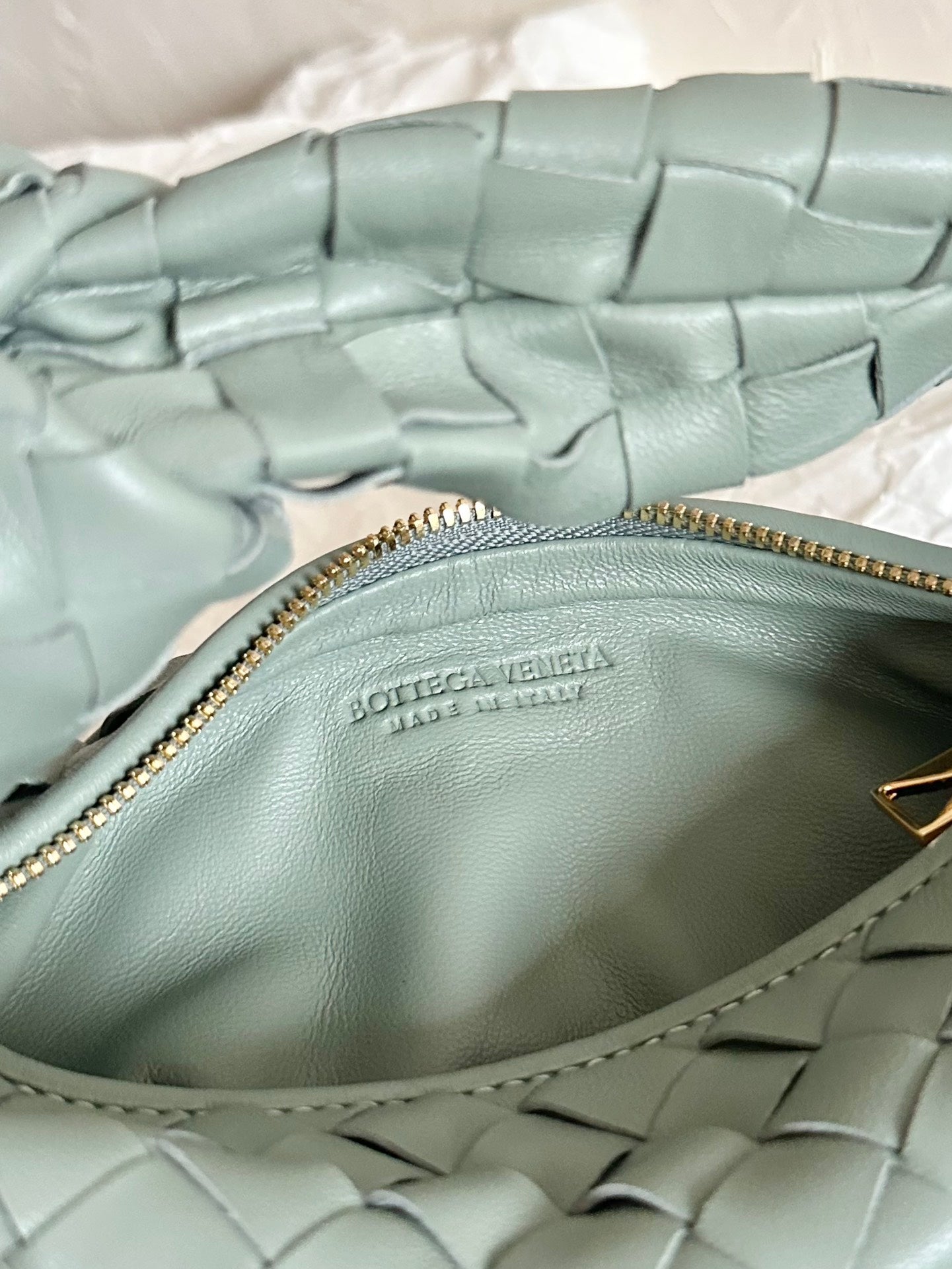 BOTTEGA VENETA MINI JODIE 28CM GREY LAMBSKIN LEATHER
