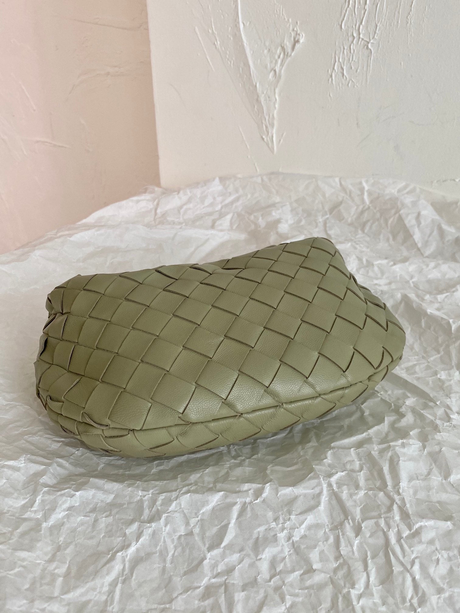 BOTTEGA VENETA MINI JODIE 28CM GREEN LAMBSKIN LEATHER