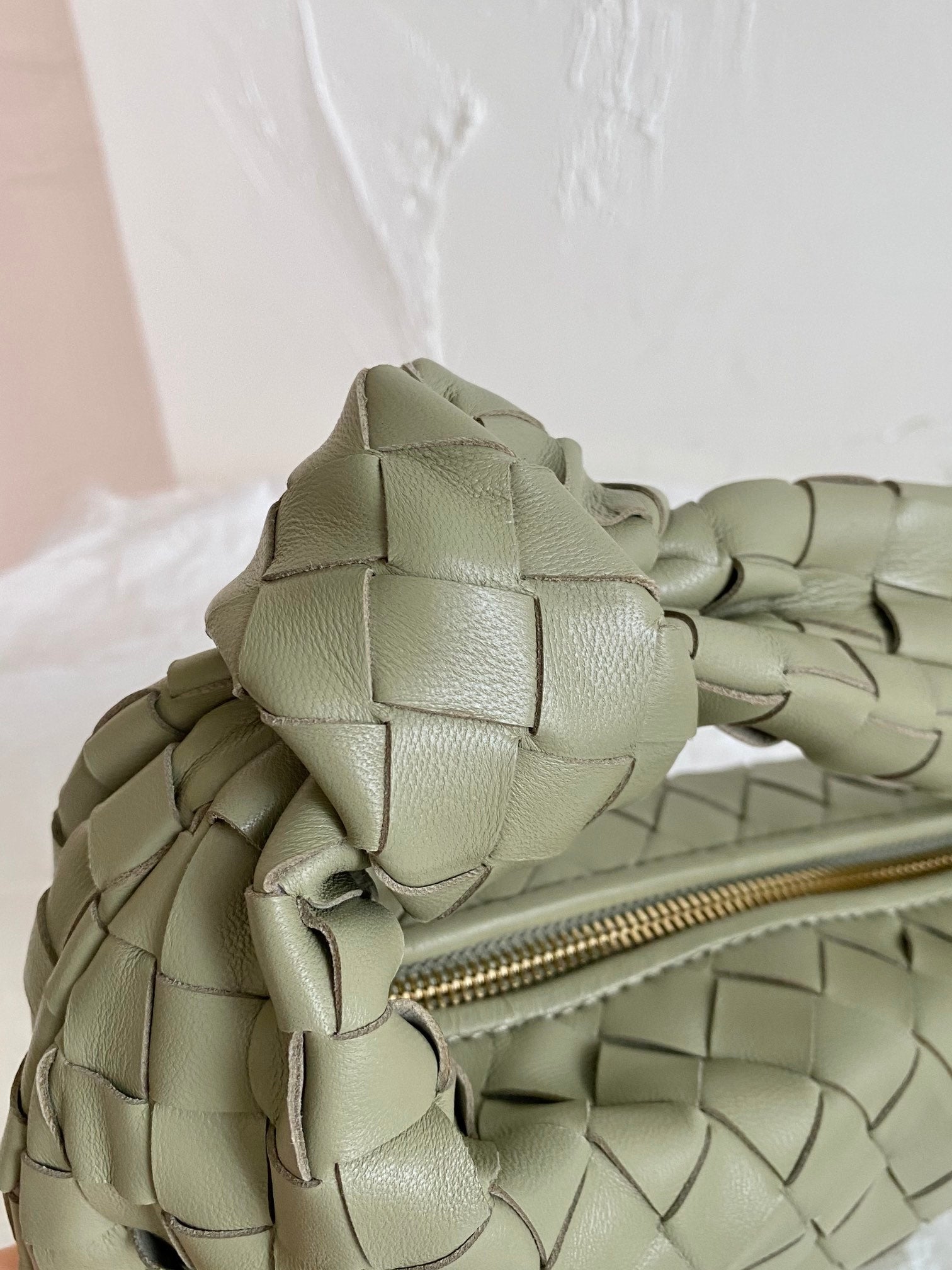 BOTTEGA VENETA MINI JODIE 28CM GREEN LAMBSKIN LEATHER