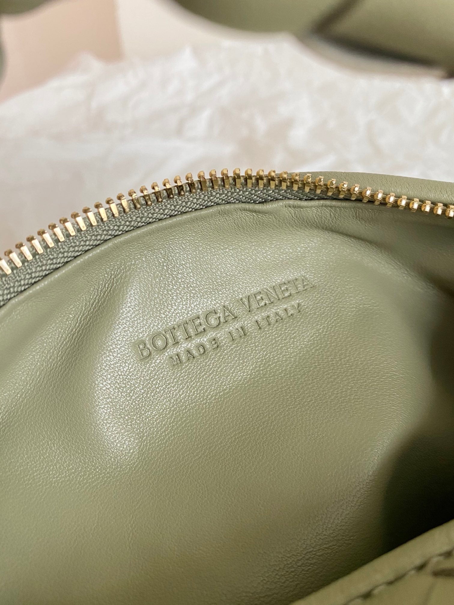BOTTEGA VENETA MINI JODIE 28CM GREEN LAMBSKIN LEATHER