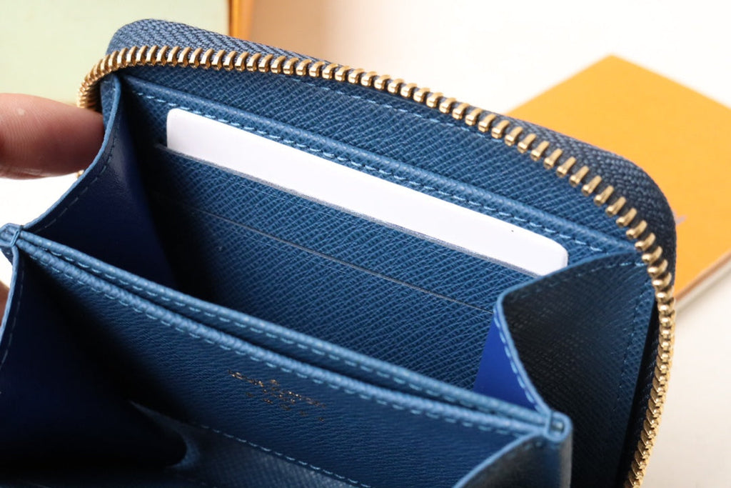 LOUIS VUITTON LV ZIPPY COIN 11CM BLUE DENIM