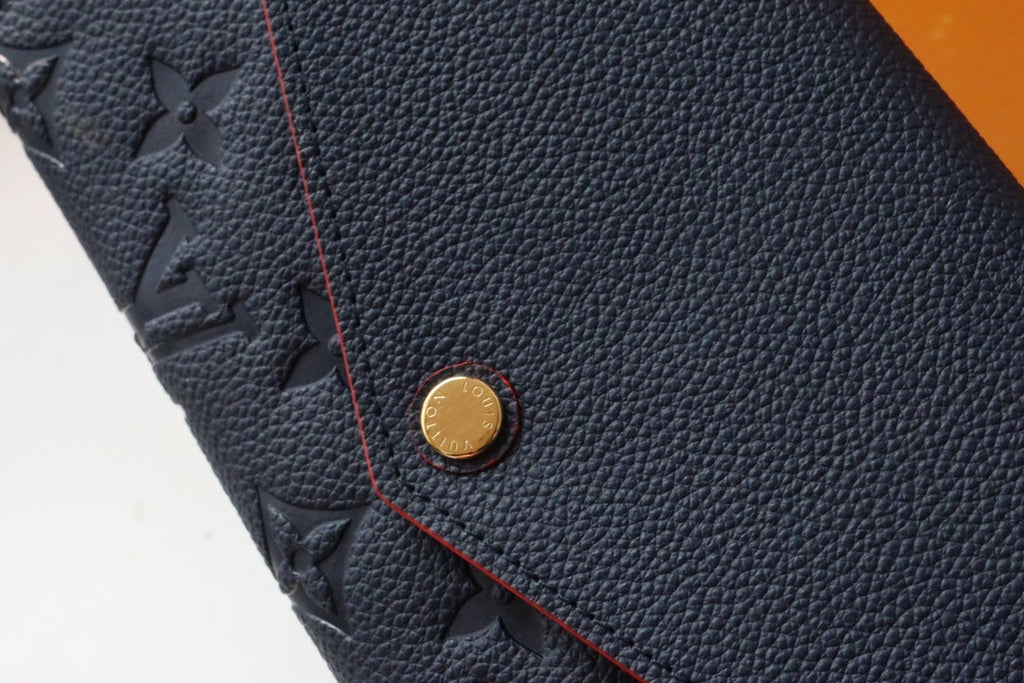 LOUIS VUITTON LV SARAH WALLET MONOGRAM EMPREINTE LEATHER 19CM BLACK RED