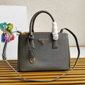 PRADA MEDIUM GALLERIA 28 GREY SAFFIANO LEATHER