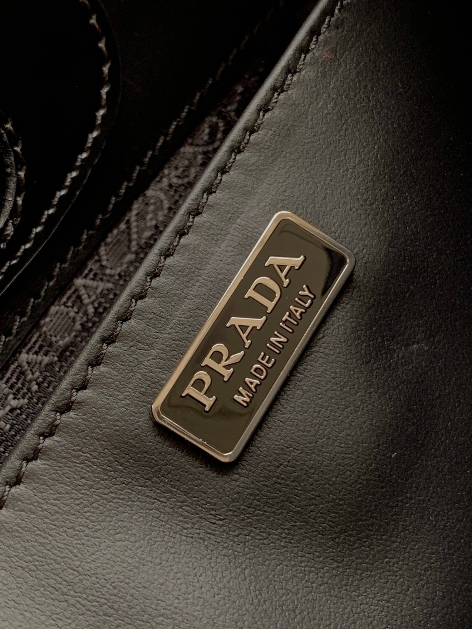 PRADA CLEO 30 BLACK BRUSHED LEATHER SHOULDER BAG