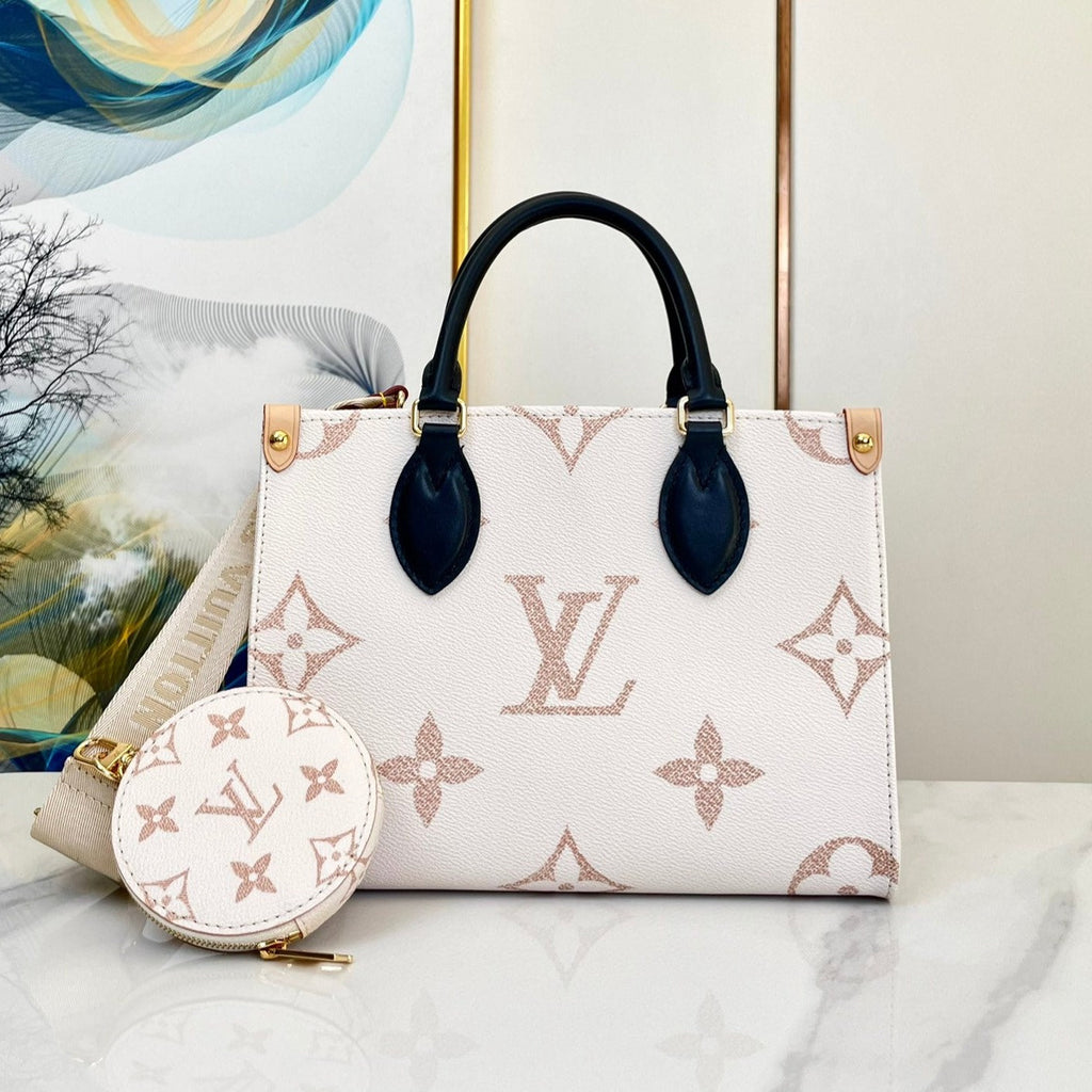 LOUIS VUITTON ONTHEGO 25 WHITE BROWN MONOGRAM CANVAS