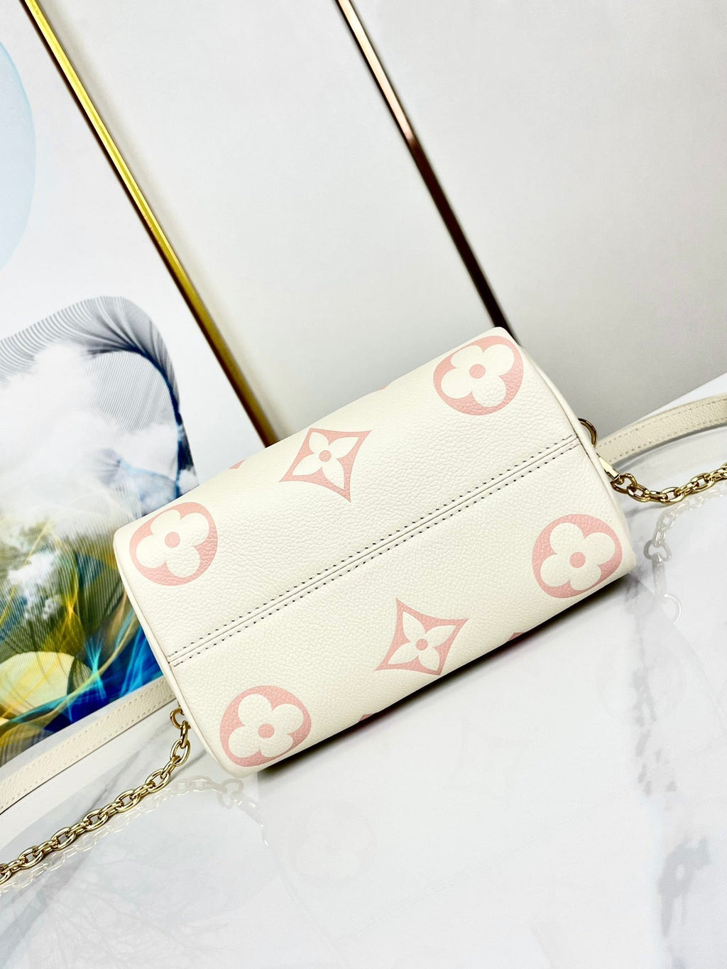LOUIS VUITTON SPEEDY 20.5 WHITE PINK MONOGRAM CANVAS