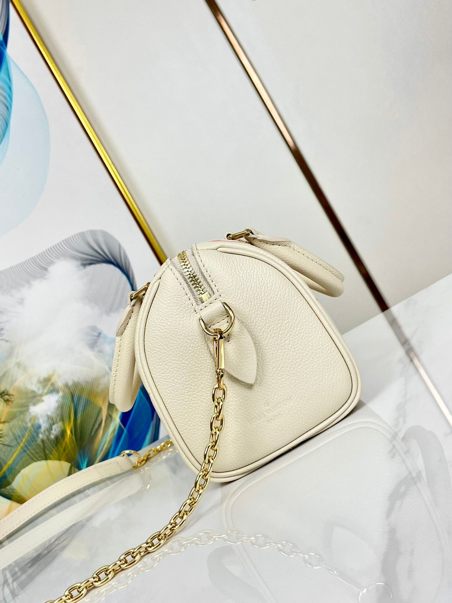 LOUIS VUITTON SPEEDY 20.5 WHITE PINK MONOGRAM CANVAS