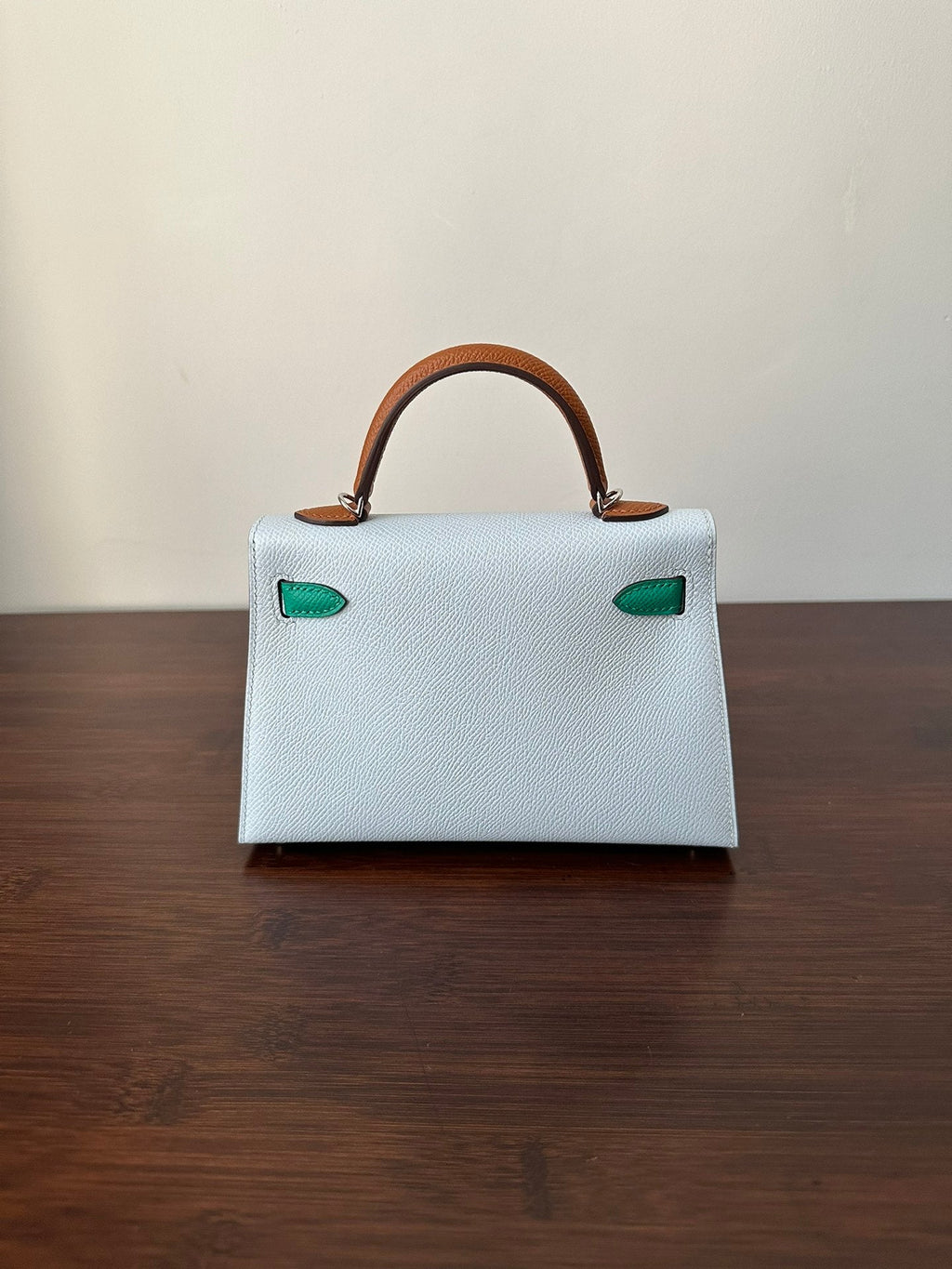 HERMES KELLY MINI 20 CLOUD BLUE EPSOM SILVER HARDWARE