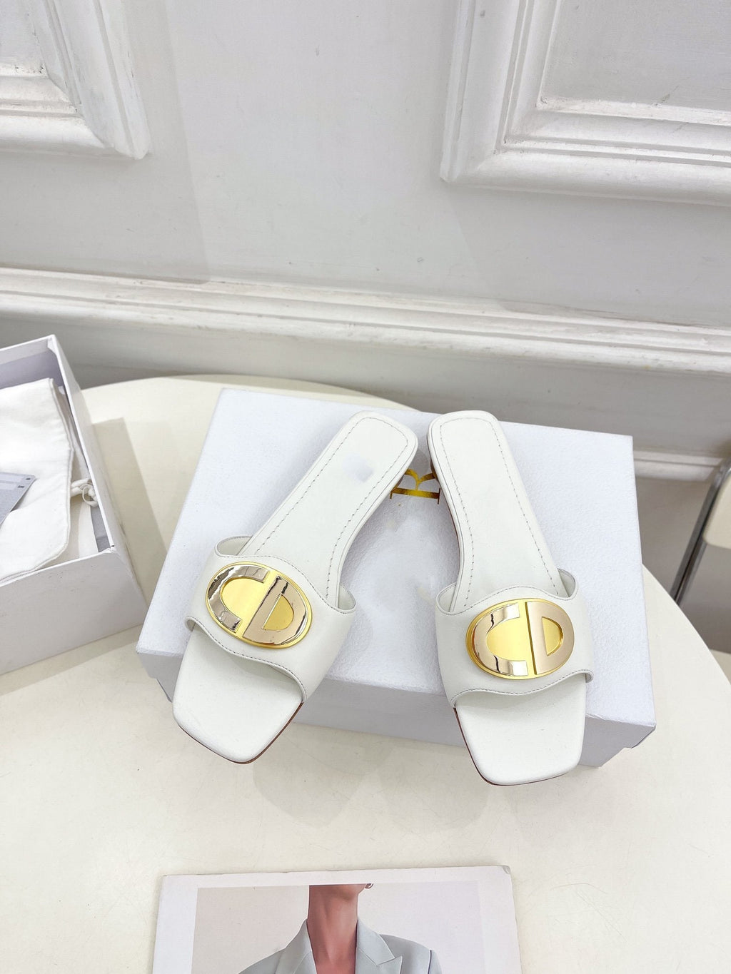 DIOR CD FOREVER HEELED 1.5CM WHITE