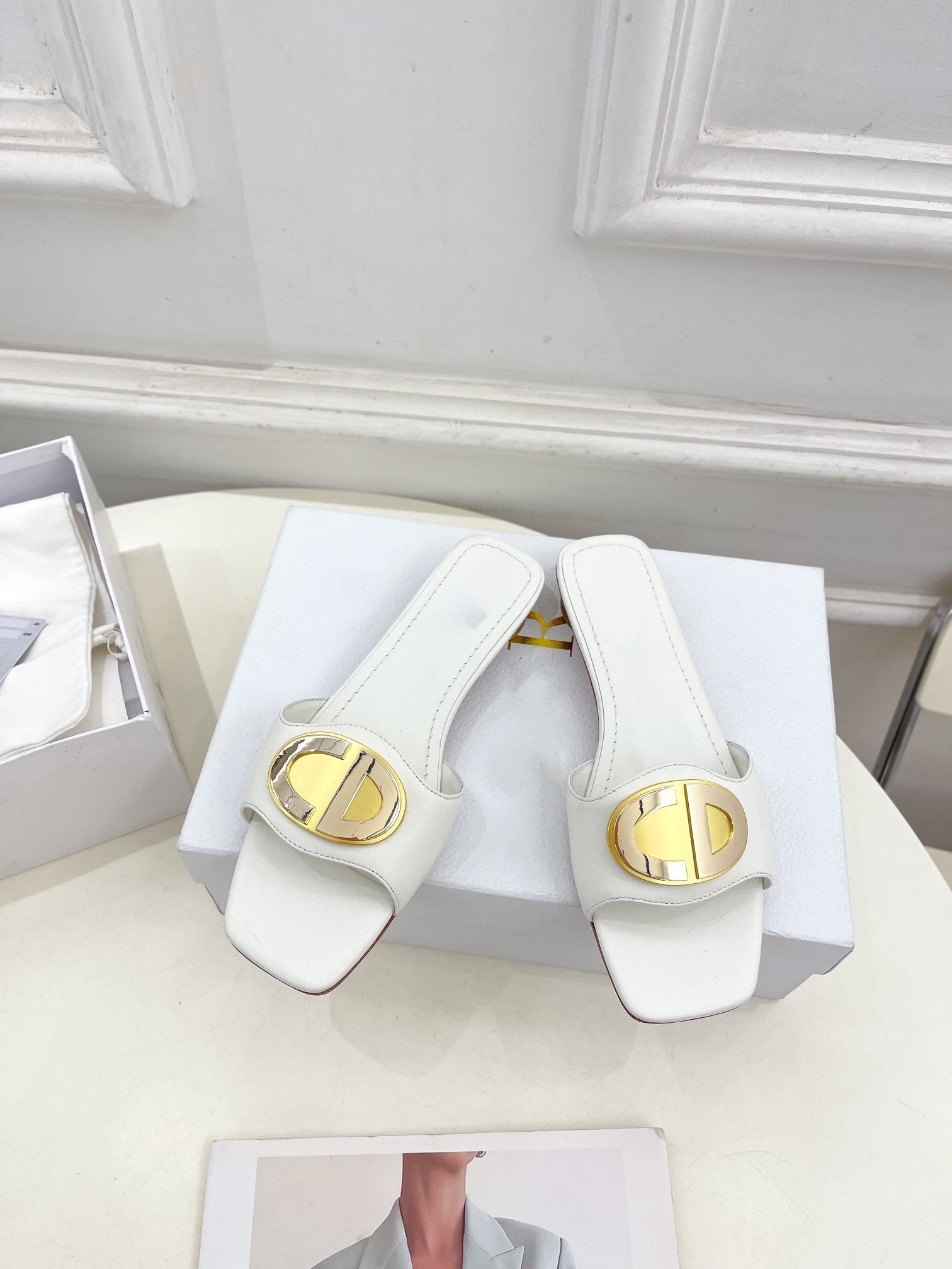 DIOR CD FOREVER HEELED 1.5CM WHITE