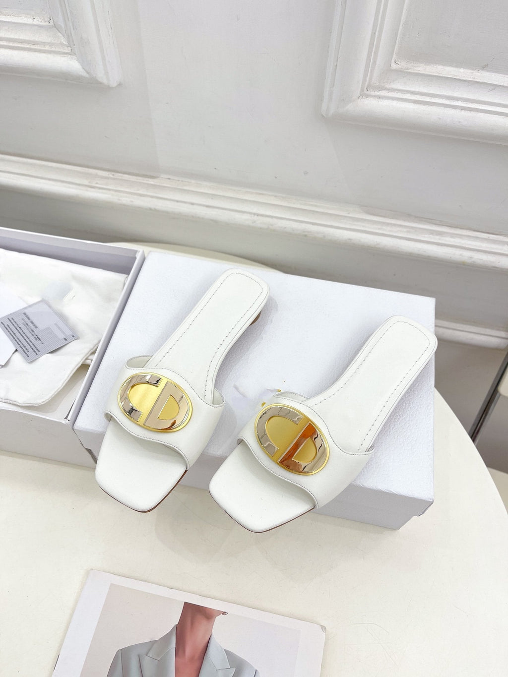DIOR CD FOREVER HEELED 1.5CM WHITE