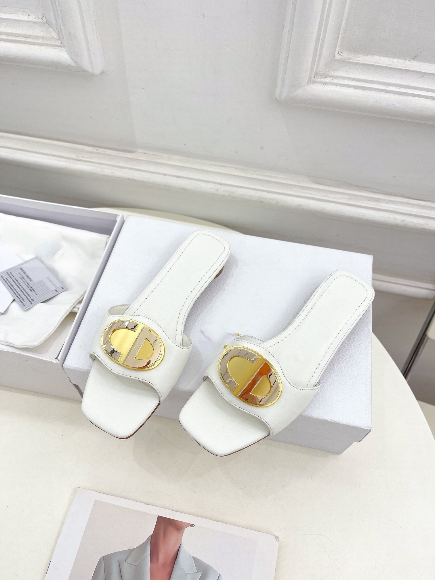 DIOR CD FOREVER HEELED 1.5CM WHITE