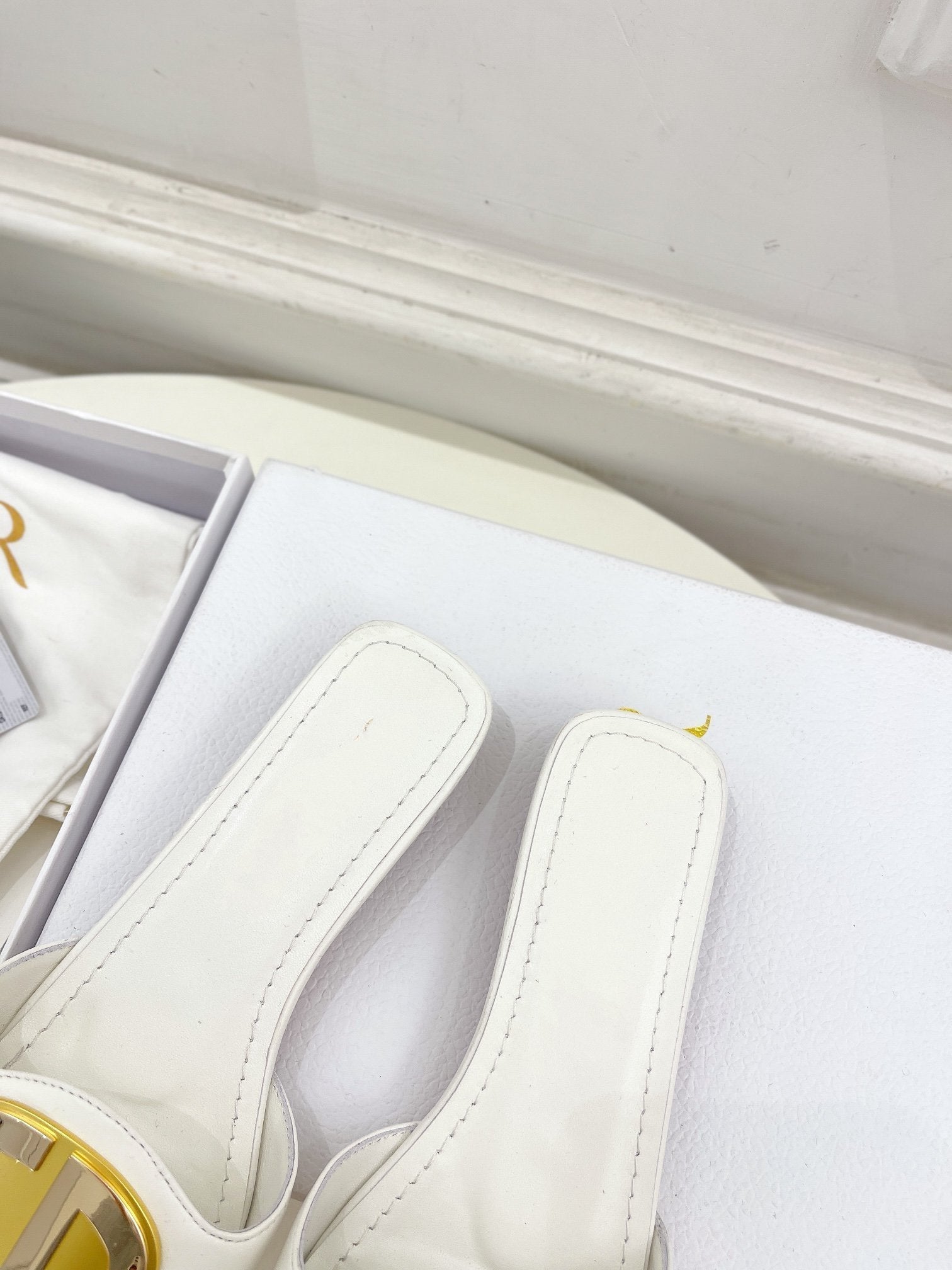 DIOR CD FOREVER HEELED 1.5CM WHITE