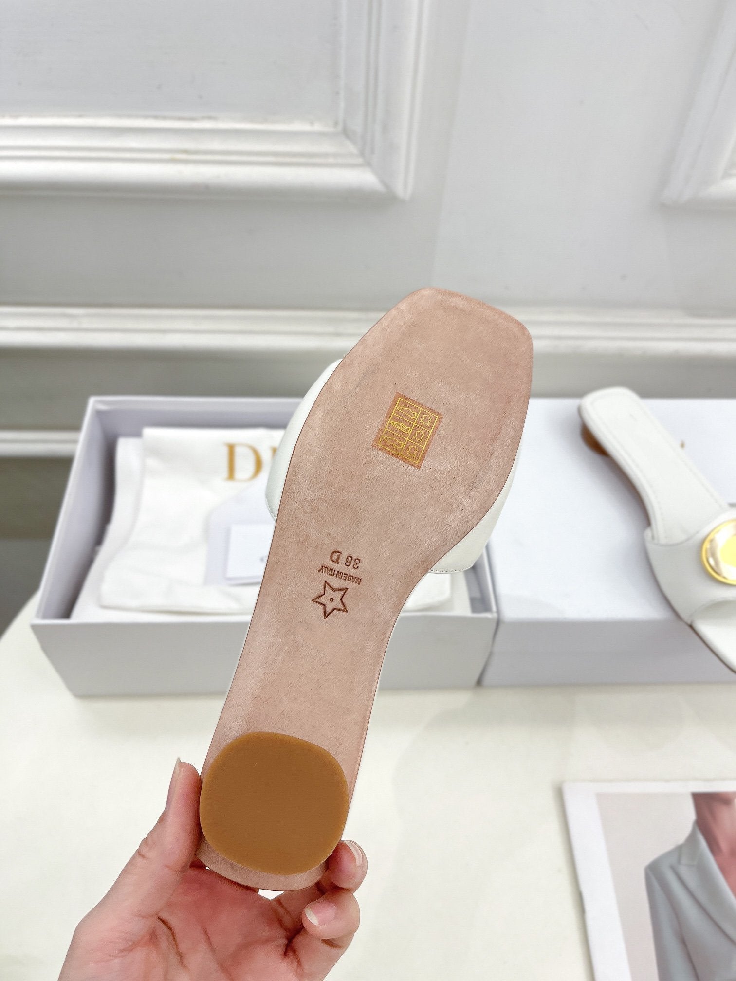 DIOR CD FOREVER HEELED 1.5CM WHITE