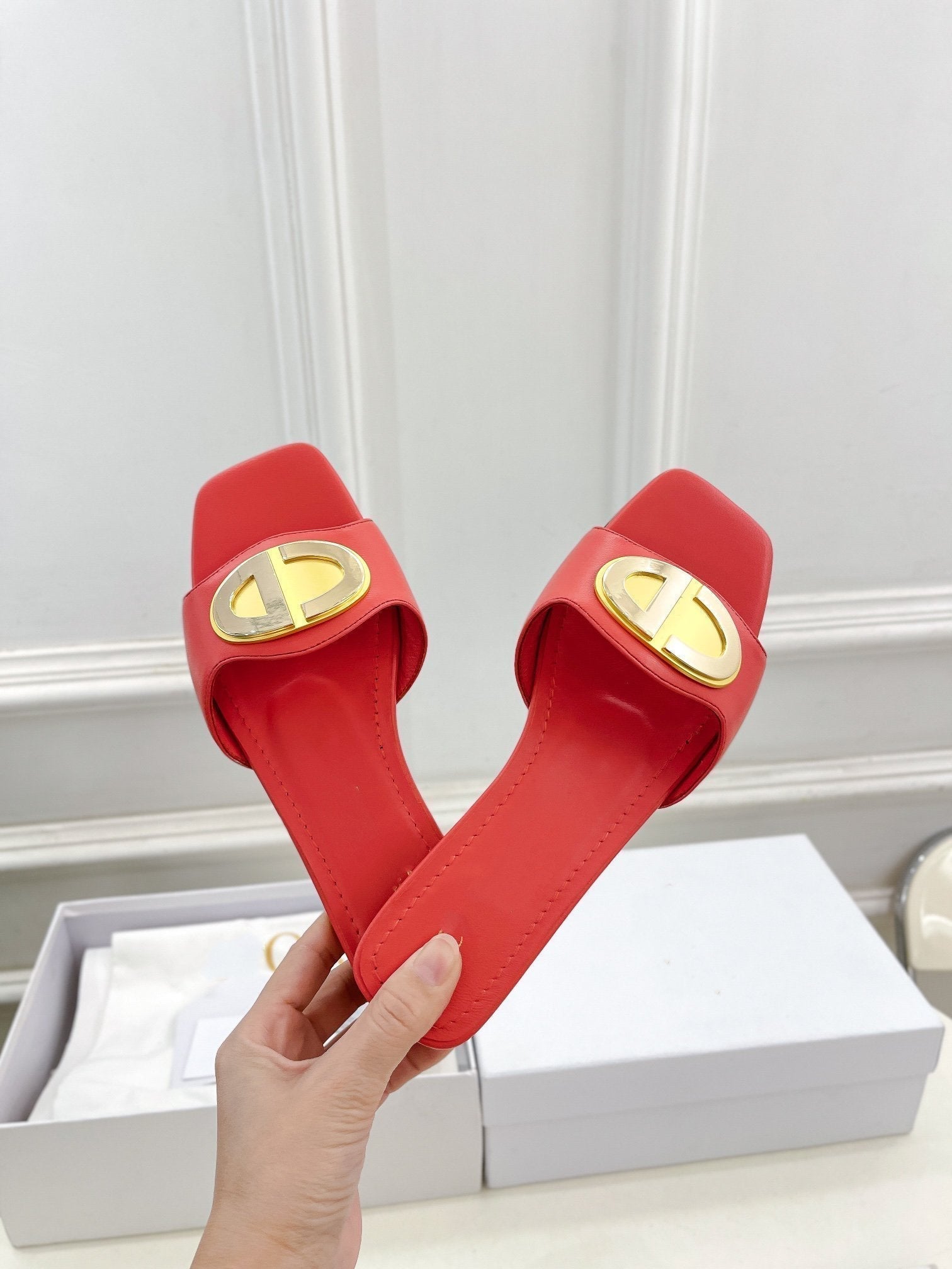 DIOR CD FOREVER HEELED 1.5CM RED
