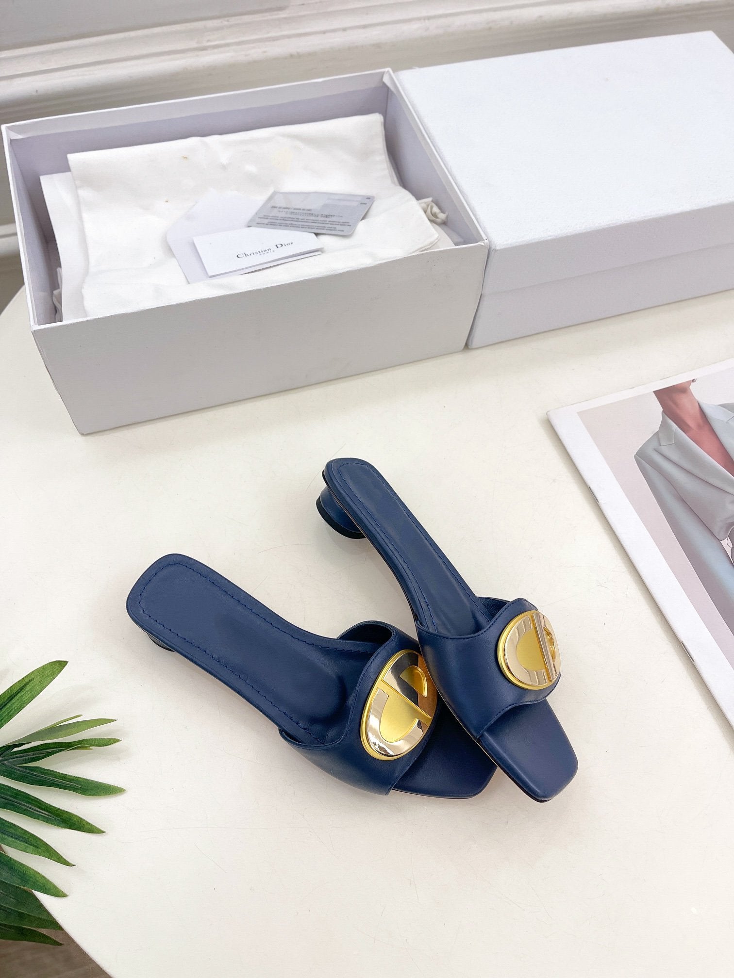DIOR CD FOREVER HEELED 1.5CM BLUE