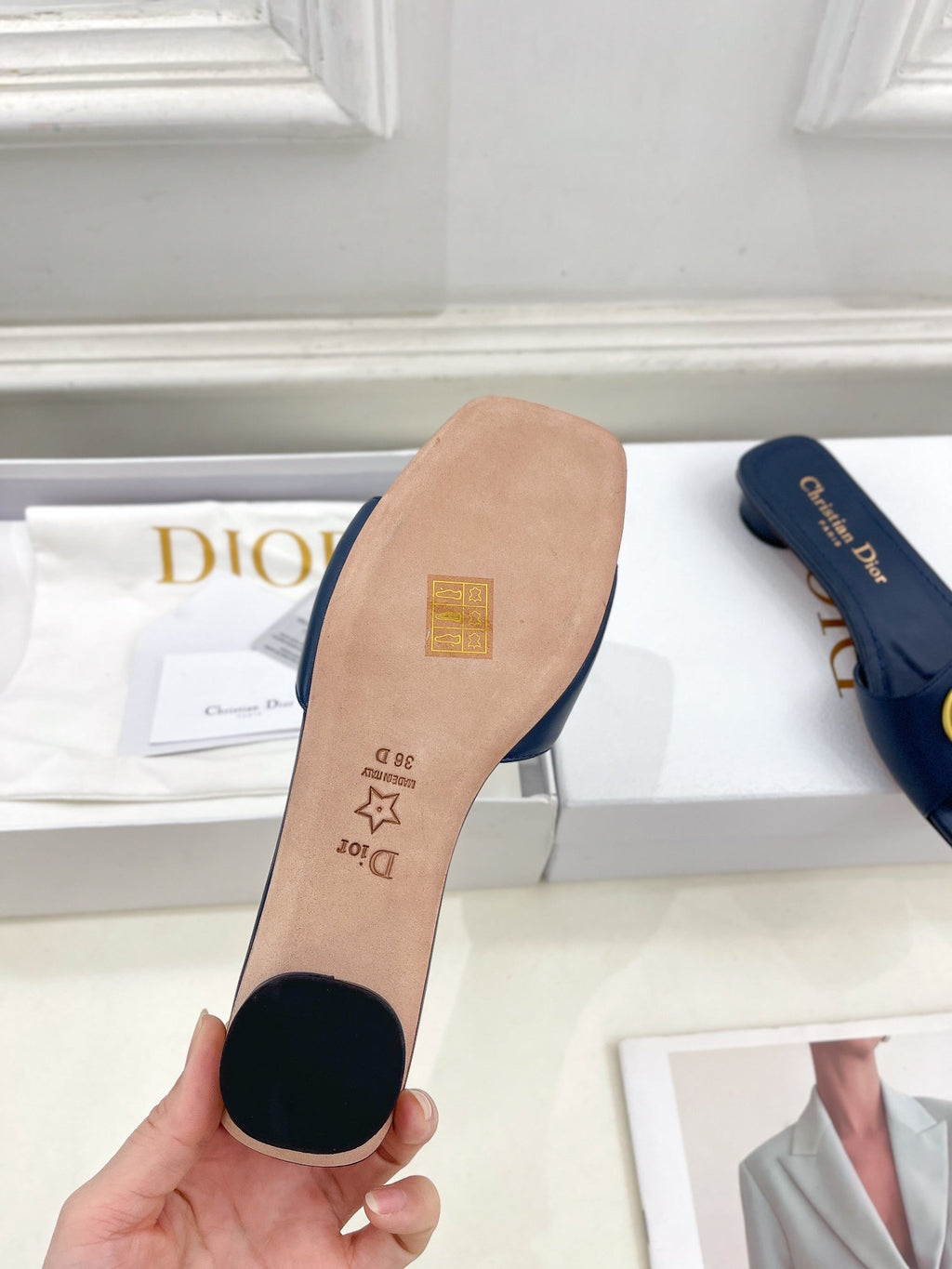 DIOR CD FOREVER HEELED 1.5CM BLUE