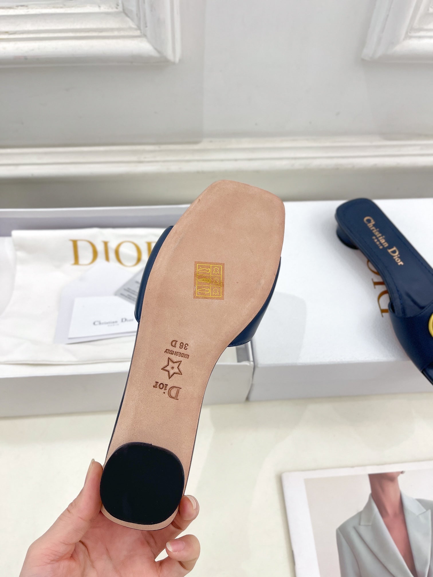 DIOR CD FOREVER HEELED 1.5CM BLUE