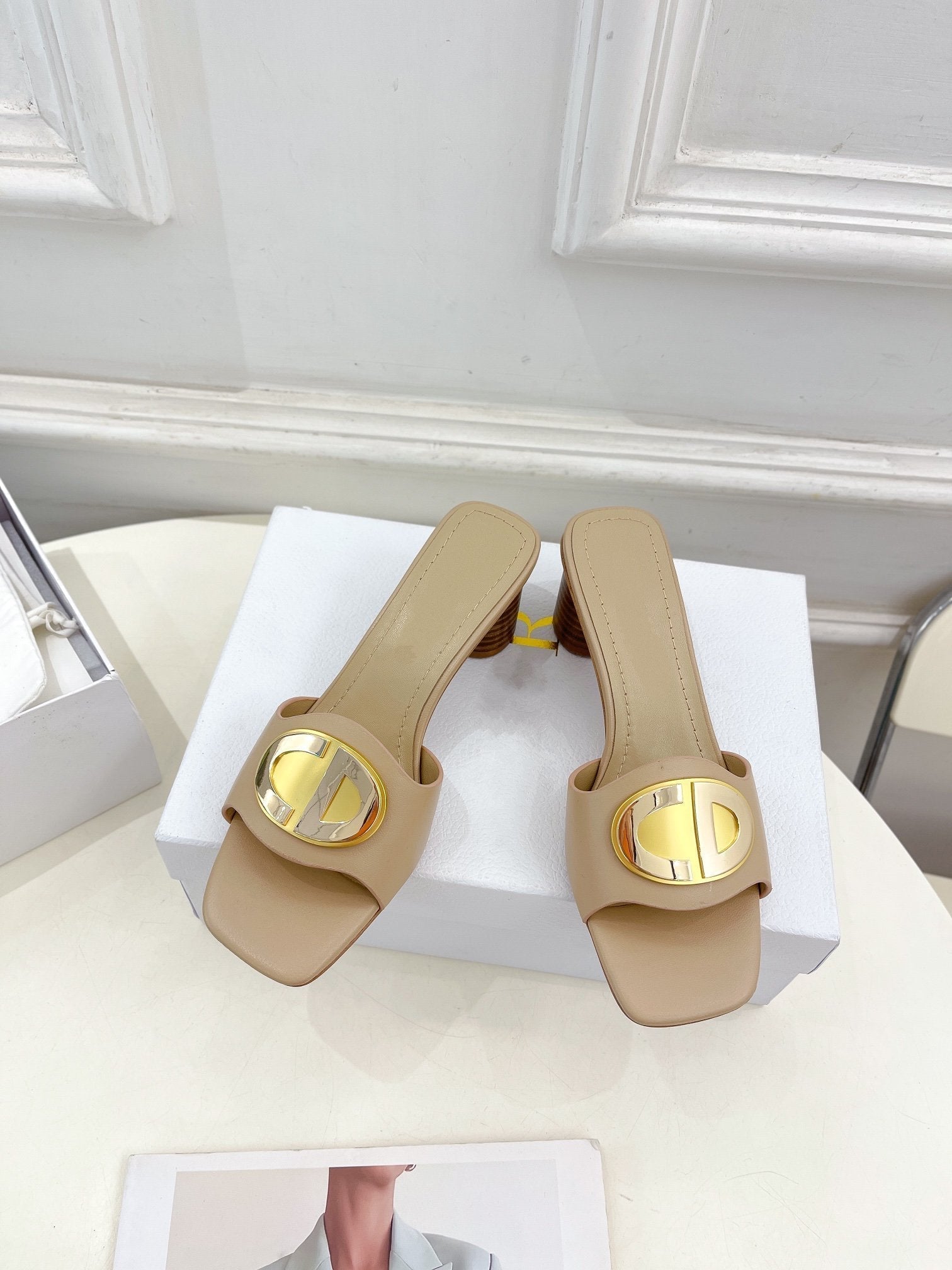 DIOR CD FOREVER HEELED 5CM BEIGE