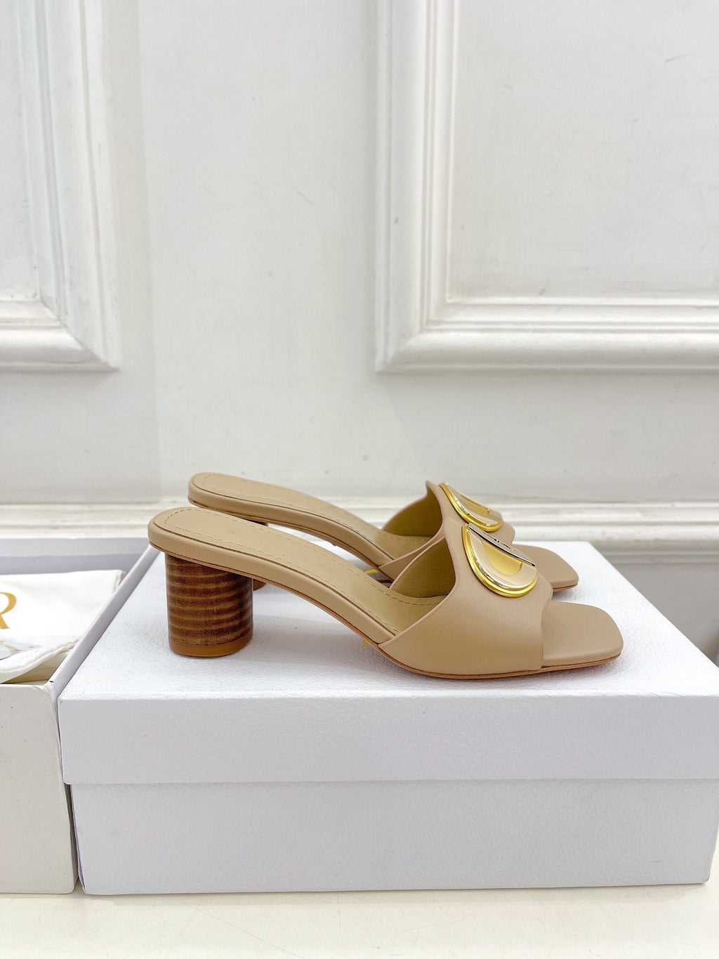 DIOR CD FOREVER HEELED 5CM BEIGE