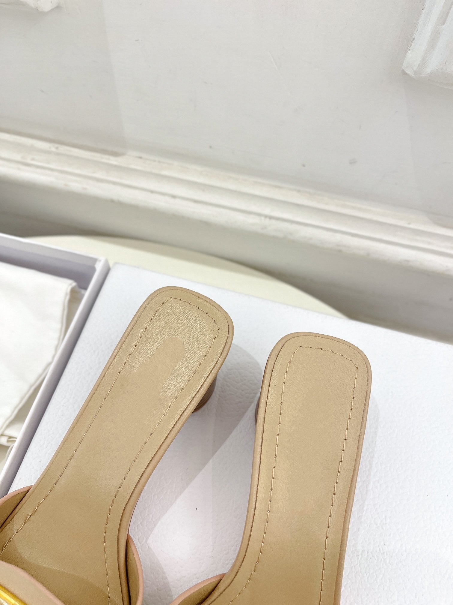 DIOR CD FOREVER HEELED 5CM BEIGE