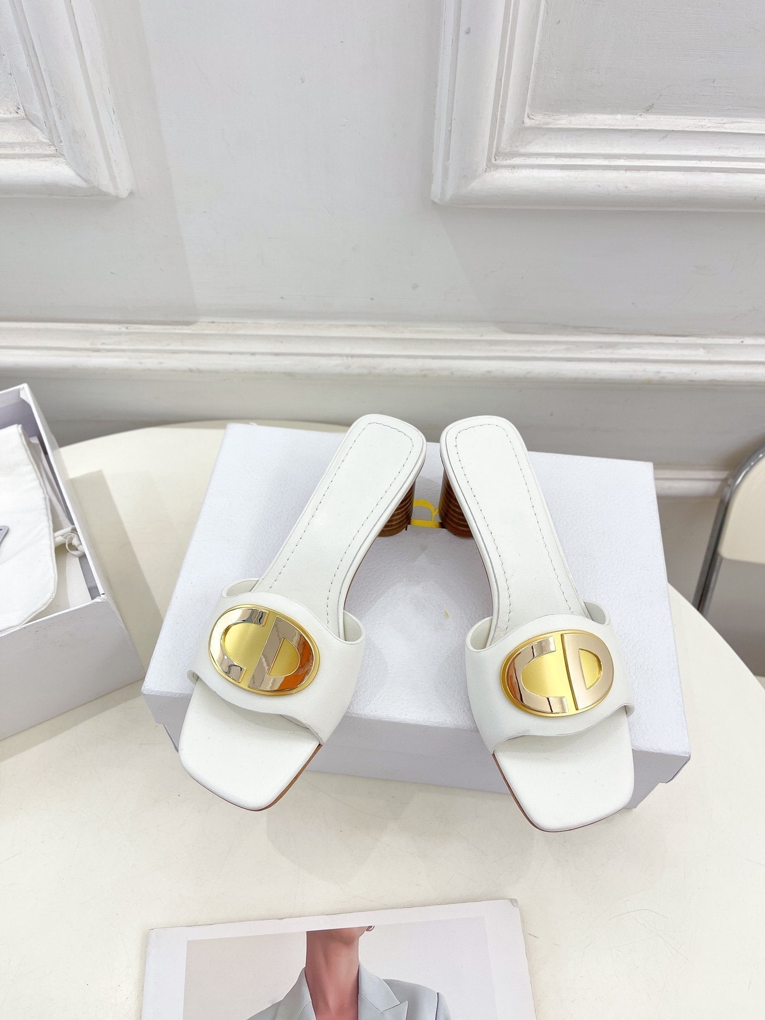 DIOR CD FOREVER HEELED 5CM WHITE