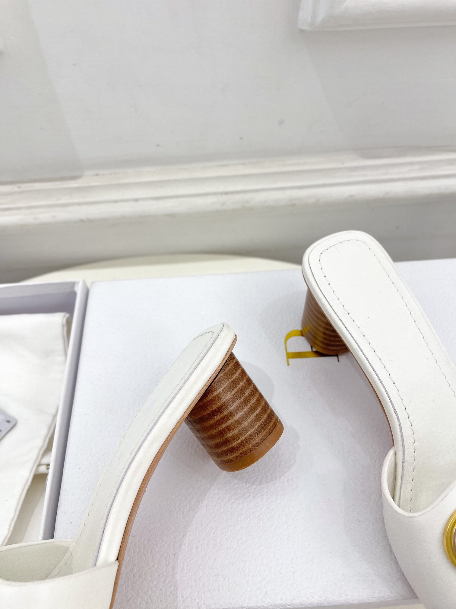 DIOR CD FOREVER HEELED 5CM WHITE