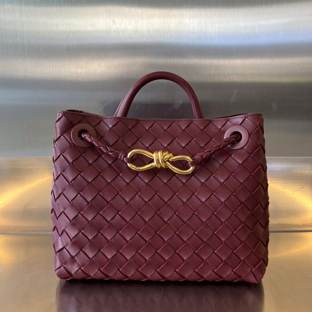 BOTTEGA VENETA SMALL ANDIAMO 25CM DARK RED LAMBSKIN