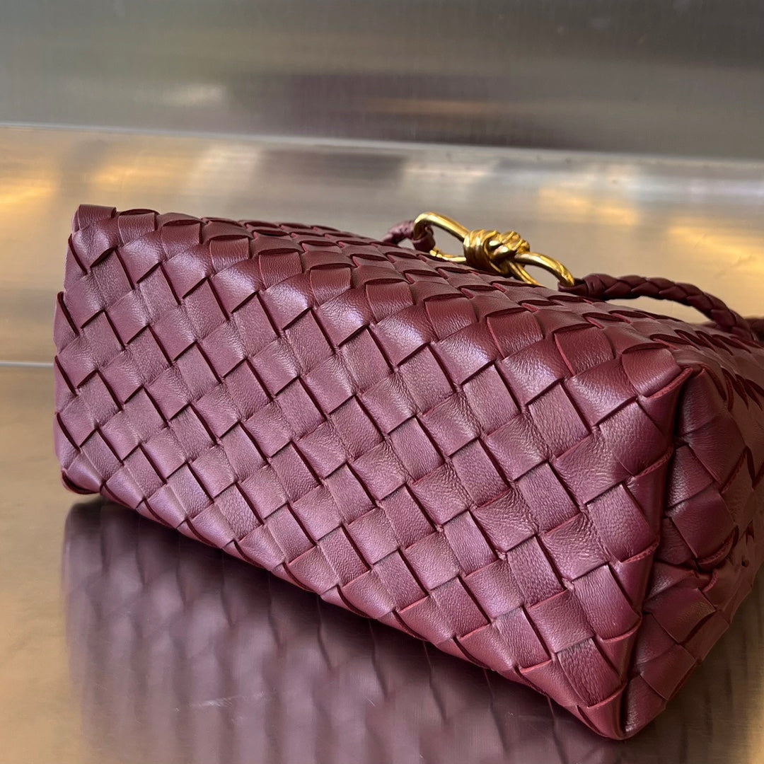 BOTTEGA VENETA SMALL ANDIAMO 25CM DARK RED LAMBSKIN