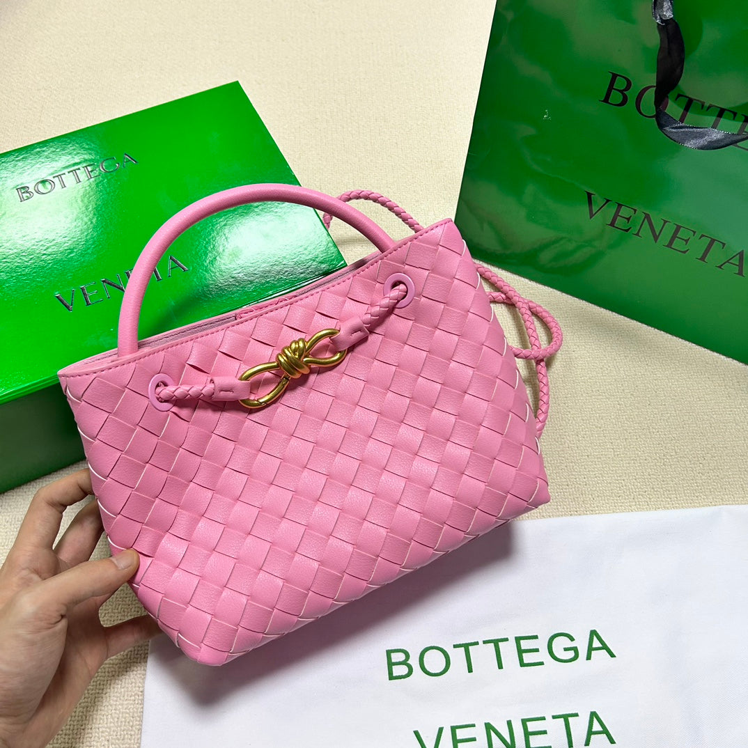 BOTTEGA VENETA SMALL ANDIAMO 25CM PINK LAMBSKIN