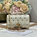 DIOR MISS LADY 21 BUTTERFLY STUD WHITE LAMBSKIN