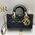 DIOR MICRO LADY D-JOY 16.5 BLACK LAMBSKIN